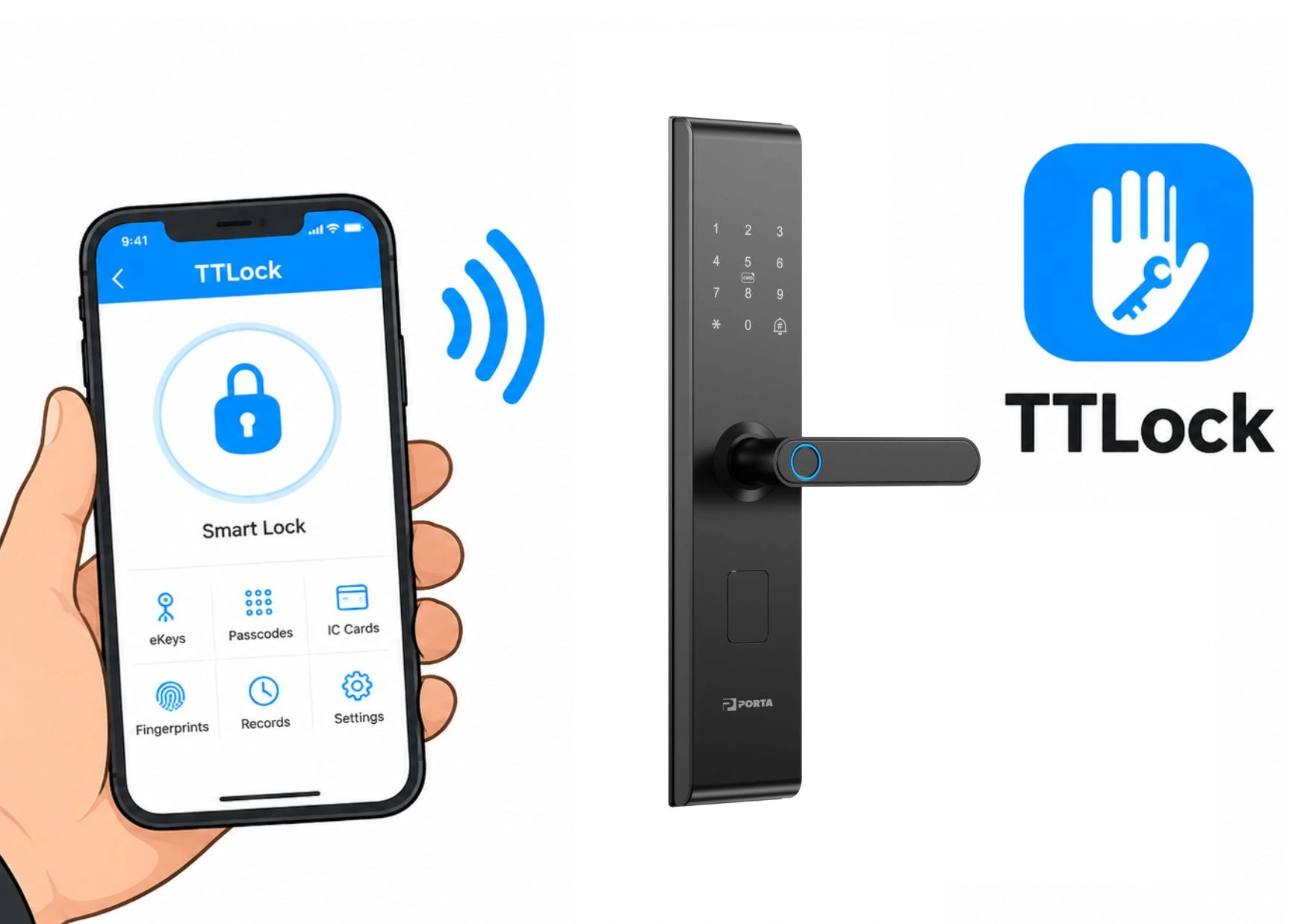 Tampilan menu fitur passcode dan eKey di dalam aplikasi TT Lock untuk mengatur akses smart lock.